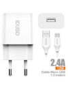 Cargador con 1 USB 2.4A + Micro-USB