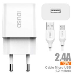 Cargador con 1 USB 2.4A + Micro-USB
